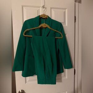 Express Green Women's Blazer and Pants Set